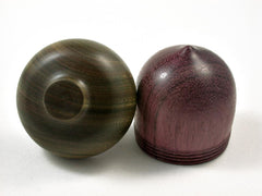 LV-2599 Purpleheart & Verawood Acorn Trinket Box, Keepsakes, Jewelry Box-SCREW CAP