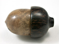 LV-2829 Mersawa Burl & Black Palm Acorn Ring Box, Pill Box-SCREW CAP