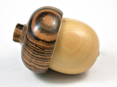LV-2976 French Boxwood & Bocote Acorn Pill Box, Engagement Ring Box-SCREW CAP
