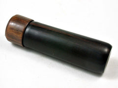 LV-3050 Ebony & Lignum Vitae Slim Pill Box, Toothpick Holder, Needle Case-SCREW CAP