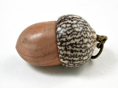LV-2964 Japanese Sugi & Betelnut Acorn Box, Pill Holder, Memorial Pendant-SCREW CAP
