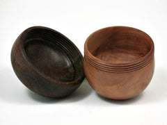 LV-2653 Madrone Burl & Black Walnut Burl Acorn Jewelry, Pill , Trinket Box-SCREW CAP