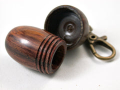 LV-3167 Cocobolo & Lignum Vitae Acorn Box, Pill Holder, Compartment Pendant-SCREW CAP