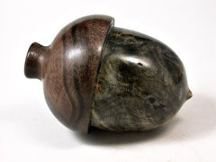 LV-2743 Buckeye Burl & Black Walnut Acorn Jewelry, Ring Box, Pill Box-SCREW CAP