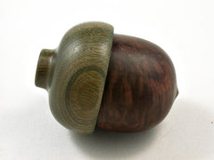 LV-2592 Manzanita Burl & Verawood Acorn Jewelry, Ring Box, Pill Box-SCREW CAP