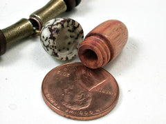 LV-2659 Tulipwood & Manila Palm Nut Pendant Necklace, Memorial Jewelry -SCREW CAP