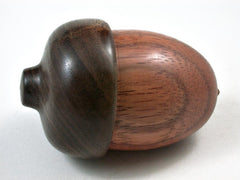 LV-2924 Wooden Acorn Jewelry, Ring Box, Pill Box from Red Zebrawood & Black Walnut-SCREW CAP
