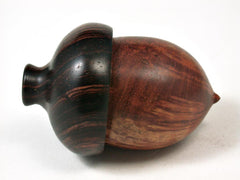 LV-2757 Logwood Burl & Cocobolo Acorn Jewelry Box, Pill Box, Trinket Box-SCREW CAP