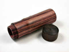 LV-2616 Tulipwood & Brown Ebony Slim Pill Box, Toothpick Holder, Needle Case-SCREW CAP