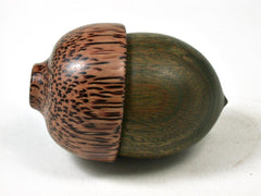 LV-2746 Verawood & Red Palm Acorn Jewelry, Ring Box, Pill Box-SCREW CAP