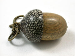 LV-2623 Verawood & Betelnut Acorn Pendant Box, Bag Charm, Keychain-SCREW CAP