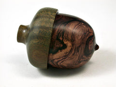 LV-2738 Honduran Rosewood Burl & Verawood Acorn Jewelry, Ring Box, Pill Box-SCREW CAP