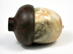 LV-2654 Buckeye Burl & Black Walnut Burl Acorn Jewelry, Pill , Trinket Box-SCREW CAP