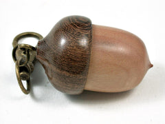 LV-2807 Manzanita & Brown Ebony Acorn Pendant Box, Pill Fob, Secret Compartment-SCREW CAP