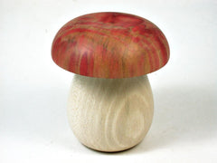 LV-3030 Holly & Flamed Box Elder Wooden Mushroom Trinket Box, Pill, Jewelry Box-THREADED