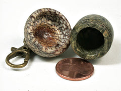 LV-2929 Acorn Pendant Box, Pill Fob from Buckeye Burl & Betel Nut-SCREW CAP