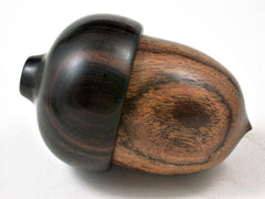LV-3044 Bocote & Ebony Acorn Pill Box, Jewelry Box, Engagement Ring Box-SCREW CAP