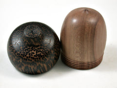 LV-3129 Eastern Dogwood & Black Palm Acorn Pill Box, Jewelry, Engagement Ring Box-SCREW CAP