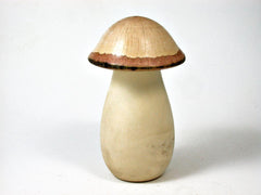 LV-2695 Holly & Live Oak Wooden Mushroom Threaded Box, Pill, Jewelry Box-SCREW CAP