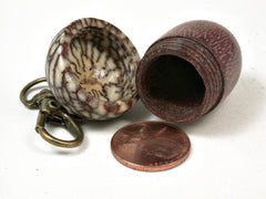 LV-2946 Acorn Pendant Box, Cremation Jewelry from Purpleheart & Betel Nut-SCREW CAP
