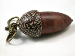 LV-3118 Red Mallee Burl & Betelnut Acorn Box, Pill Holder, Compartment Pendant-SCREW CAP