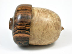 LV-2888 Black Locust Burl & Bocote Acorn Jewelry Box, Pill Box, Trinket Box-SCREW CAP