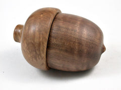 LV-2970 Curly Pyinma & Brown Malle Burl Wooden Acorn Jewelry, Ring Box, Pill Box-SCREW CAP