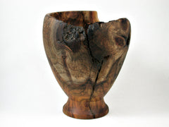 LV-3137 Chittum Wood Turned Pedestal Vessel, Footed Vase, Wooden Bowl