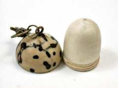 LV-2649 American Holly & Raffia Nut Pendant Acorn, Charm, Secret Compartment, Pill Fob -SCREW CAP