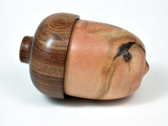LV-2939 Aromatic Wooden Acorn Jewelry, Ring Box, Pill Box from Bristlecone Pine & Tamboti-SCREW CAP