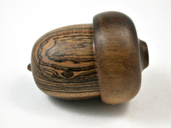 LV-3139  Bocote & Greenheart  Acorn Pill Box, Jewelry, Engagement Ring Box-SCREW CAP