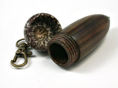 LV-2774 Lignum Vitae & Betelnut Acorn Pendant Box, Needlecase-SCREW CAP