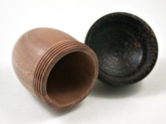 LV-3129 Eastern Dogwood & Black Palm Acorn Pill Box, Jewelry, Engagement Ring Box-SCREW CAP