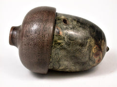 LV-2927 Acorn Box, Ring Box, Pill Box Buckeye Burl & Walnut-SCREW CAP