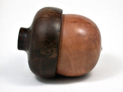 LV-2653 Madrone Burl & Black Walnut Burl Acorn Jewelry, Pill , Trinket Box-SCREW CAP