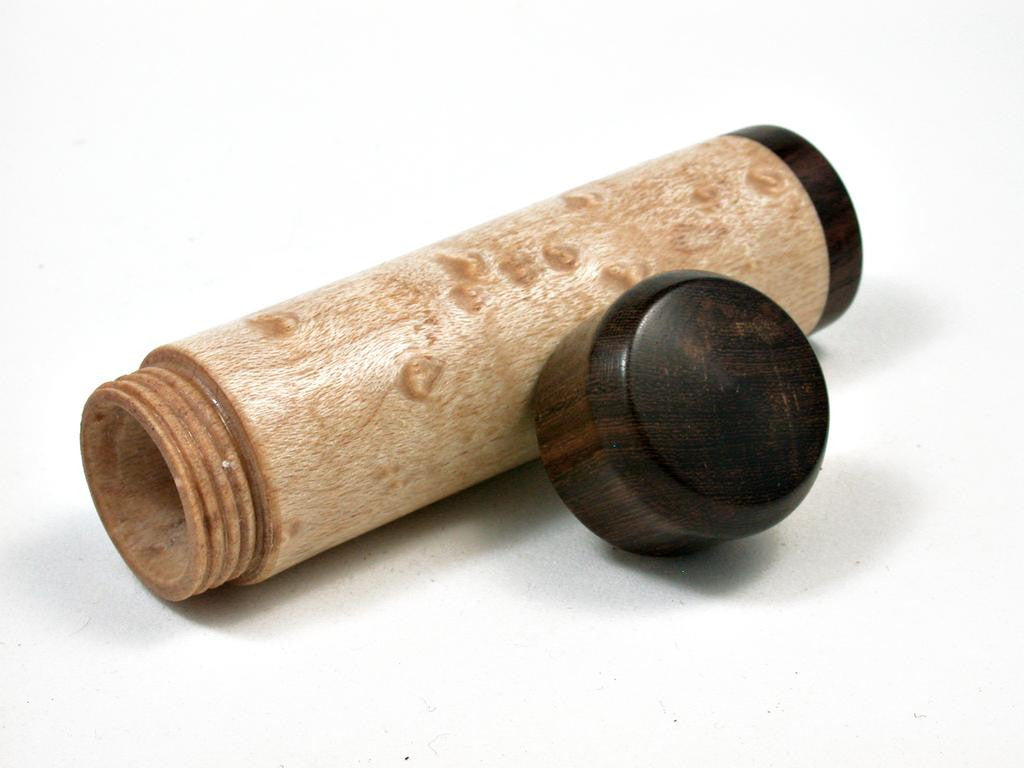 LV-2650 Birdseye Maple & Patridgewood Slim Box, Toothpick Holder, Needle Case-SCREW CAP