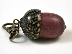 LV-2714 Purpleheart & Betelnut Acorn Pendant Box, Pill Fob-SCREW CAP