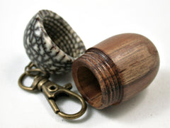 LV-3109 Mt. Mahogany & Betelnut Acorn Box, Pill Holder, Compartment Pendant-SCREW CAP