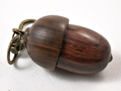 LV-3167 Cocobolo & Lignum Vitae Acorn Box, Pill Holder, Compartment Pendant-SCREW CAP