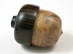 LV-3046 Vitex Burl & Ebony Acorn Pill Box, Engagement Ring Box, Keepsake-SCREW CAP