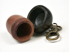 LV-2808 Manzanita Burl & Black Palm Acorn Pendant Box, Pill Fob, Charm-SCREW CAP