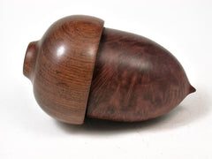 LV-2940 Wooden Acorn Jewelry, Ring Box, Pill Box from Red Mallee Burl & Tamboti-SCREW CAP