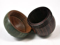 LV-2748 Camatillo Rosewood & Verawood Acorn Jewelry, Ring Box, Pill Box-SCREW CAP