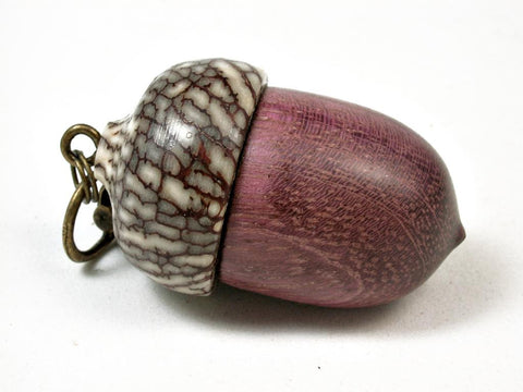 LV-2946 Acorn Pendant Box, Cremation Jewelry from Purpleheart & Betel Nut-SCREW CAP