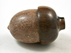 LV-2760 Satinwood Burl & Greenheart Acorn Jewelry Box, Pill Box, Trinket Box-SCREW CAP