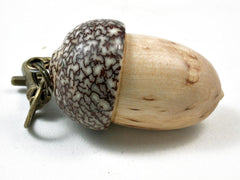 LV-3011 Masur Birch & Betelnut Acorn Box, Pill Holder, Secret Compartment Pendant-SCREW CAP
