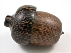 LV-2985 Brownheart & Black Palm Acorn Pill Box, Engagement Ring Box-SCREW CAP