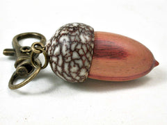 LV-3059 Tulipwood & Betelnut Acorn Box, Pill Holder, Compartment Pendant-SCREW CAP