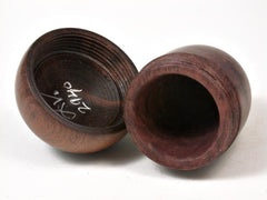 LV-2940 Wooden Acorn Jewelry, Ring Box, Pill Box from Red Mallee Burl & Tamboti-SCREW CAP