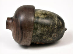 LV-2927 Acorn Box, Ring Box, Pill Box Buckeye Burl & Walnut-SCREW CAP